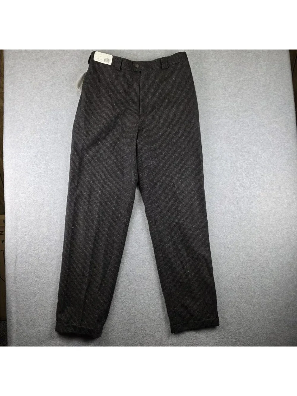 Perry Ellis Tuscany Barolo Pants Mens 36x34 Gray Wool Cashmere Dress NWT
